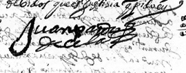 Signatura de Juan Pardo de Cela e Saavedra