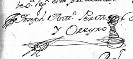 Signatura de D. Josef Antonio Pérez y Oreiro